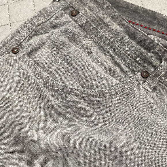 120% Lino Men’s Grey Straight Linen Pants - Picture 5 of 5